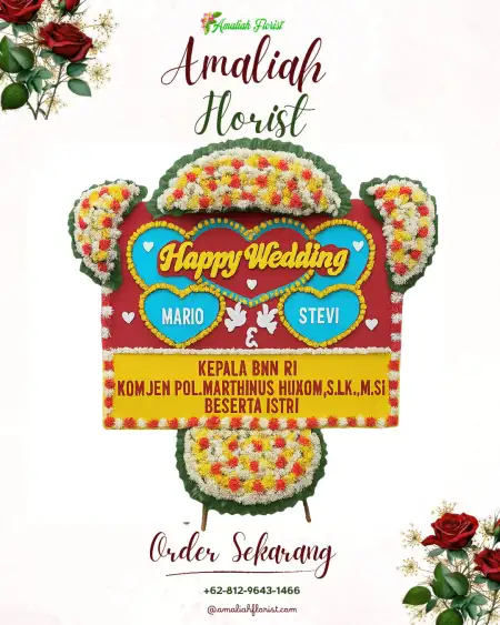 Papan Bunga Pernikahan Pelaju
